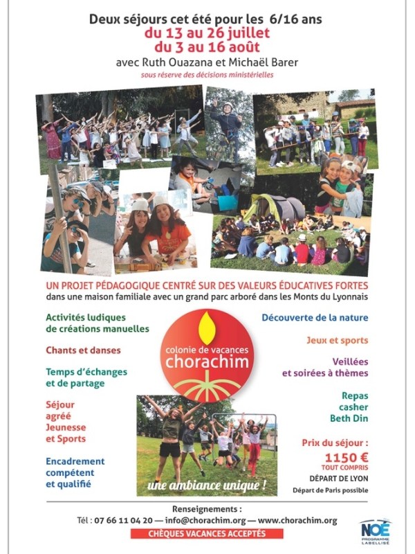 Eté 2020: du 13 au 26 juillet